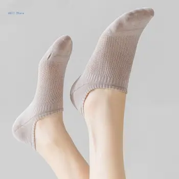 5 пар женских летних тонких дышащих сетчатых нескользящих спортивных носков с глубоким вырезом