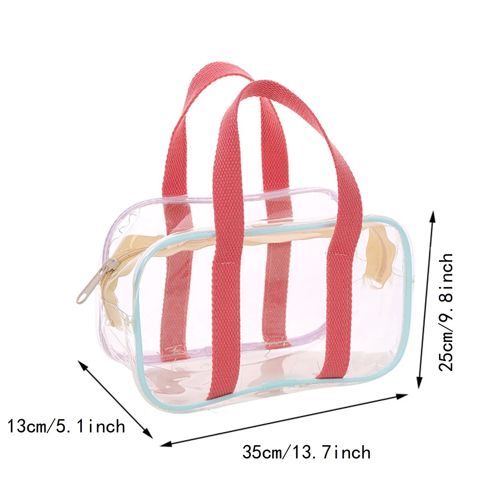 Пляжная сумка из прозрачного ПВХ для женщин, прозрачная пластиковая сумка-тоут, 1шт 3