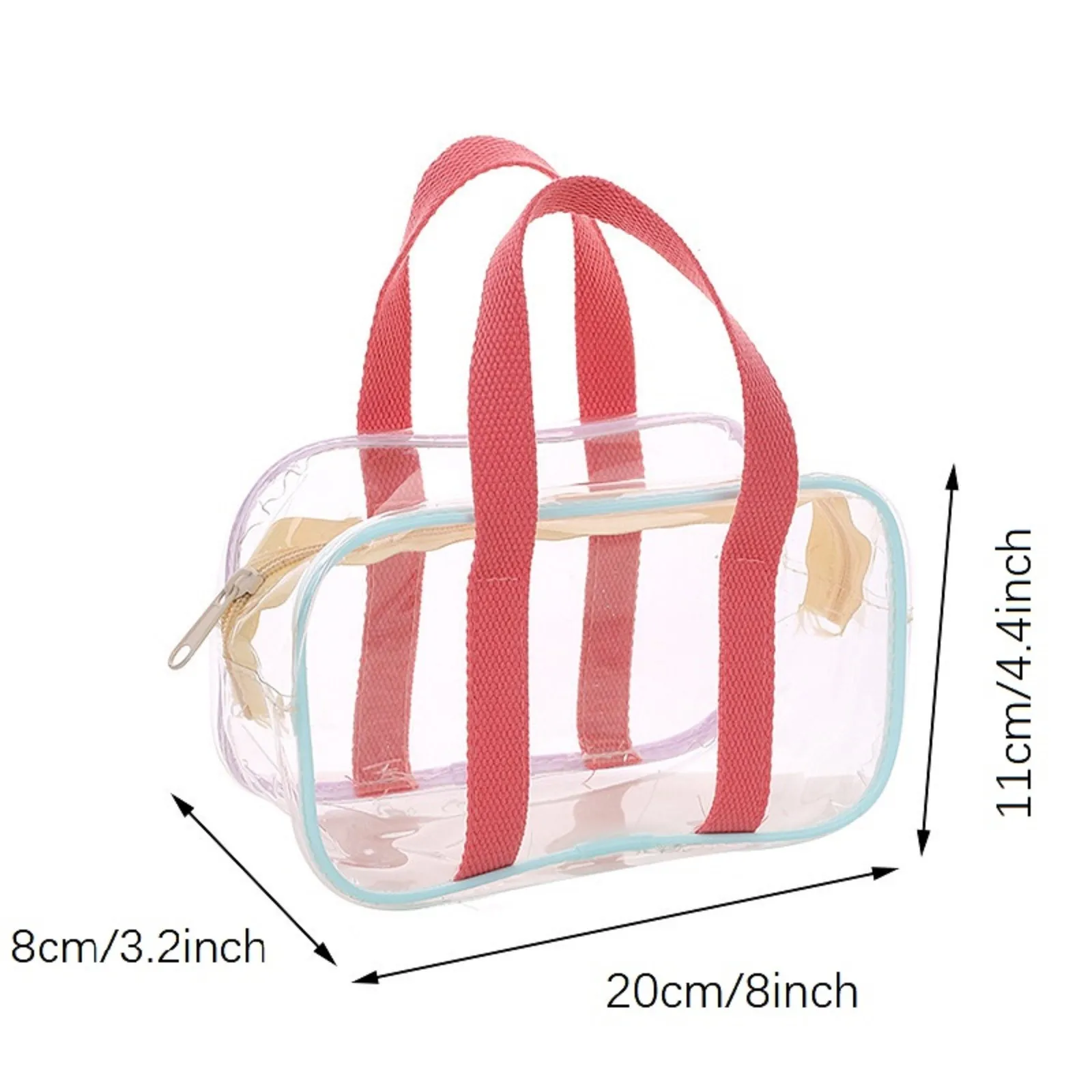 Пляжная сумка из прозрачного ПВХ для женщин, прозрачная пластиковая сумка-тоут, 1шт 4