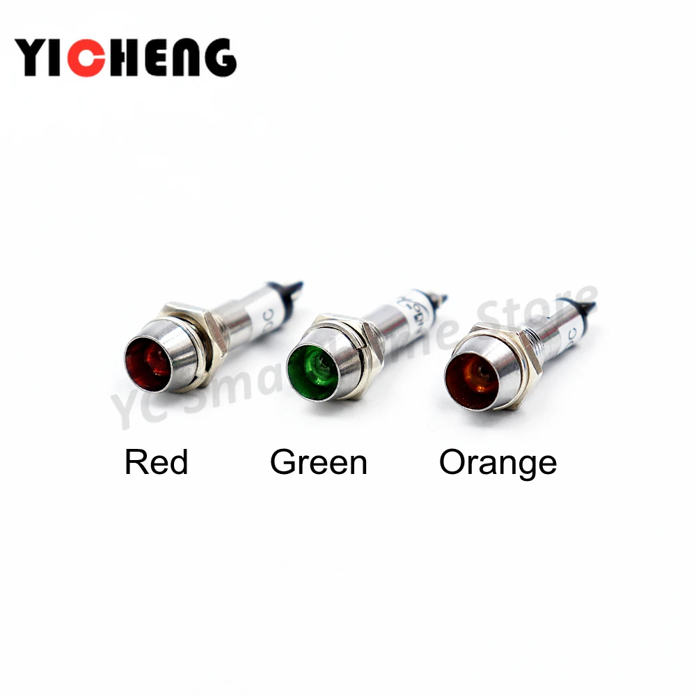3шт XD8-1 источник питания рабочая сигнальная лампа светодиодный световой индикатор, красный зеленый и оранжево-желтый AC220V DC12V DC24V отверстие 8 мм