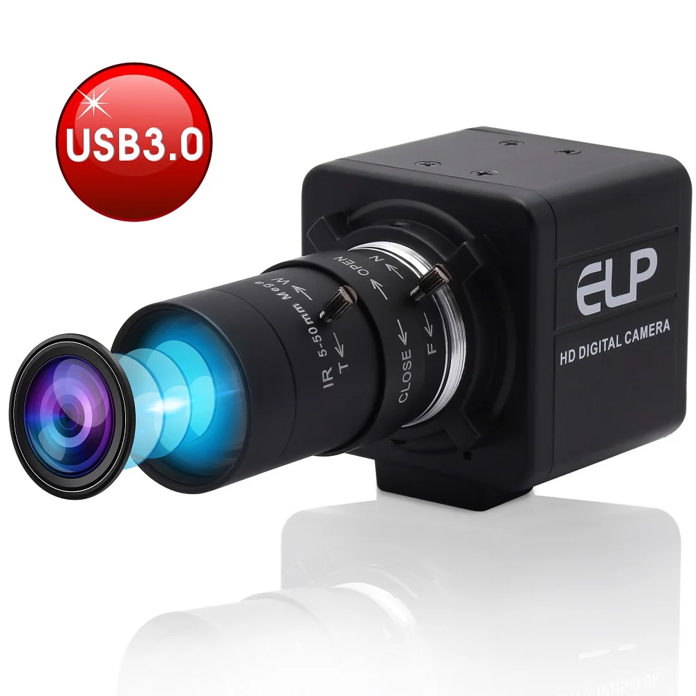ELP IMX291 USB 3.0 Мини-Веб-камера MJPEG 50 кадров в секунду 2-Мегапиксельная Высокоскоростная ПК-Камера 1080P USB с Ручным Зумом и Варифокальным CS-Объективом 0