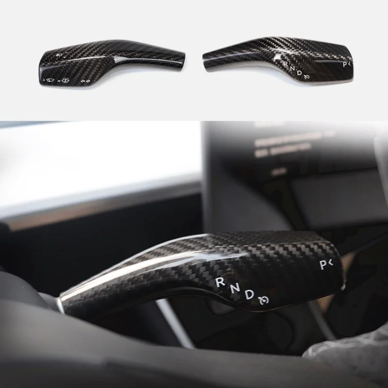 Крышка Ручки Переключения передач из Углеродного Волокна ABS с Защитой Стержня для Tesla Model 3/Y 2017-2022
