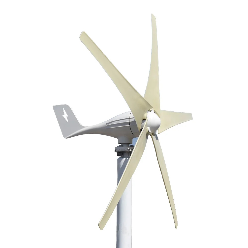 Горизонтальный ветряной генератор мощностью 600 Вт 48 В для домашнего использования с контроллером MPPT (boost)