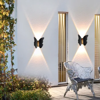 6 Вт Водонепроницаемый светодиодный настенный светильник с бабочкой, наружный алюминиевый настенный светильник для дома, лестницы, спальни, прикроватной тумбочки, ванной комнаты, коридора, декора