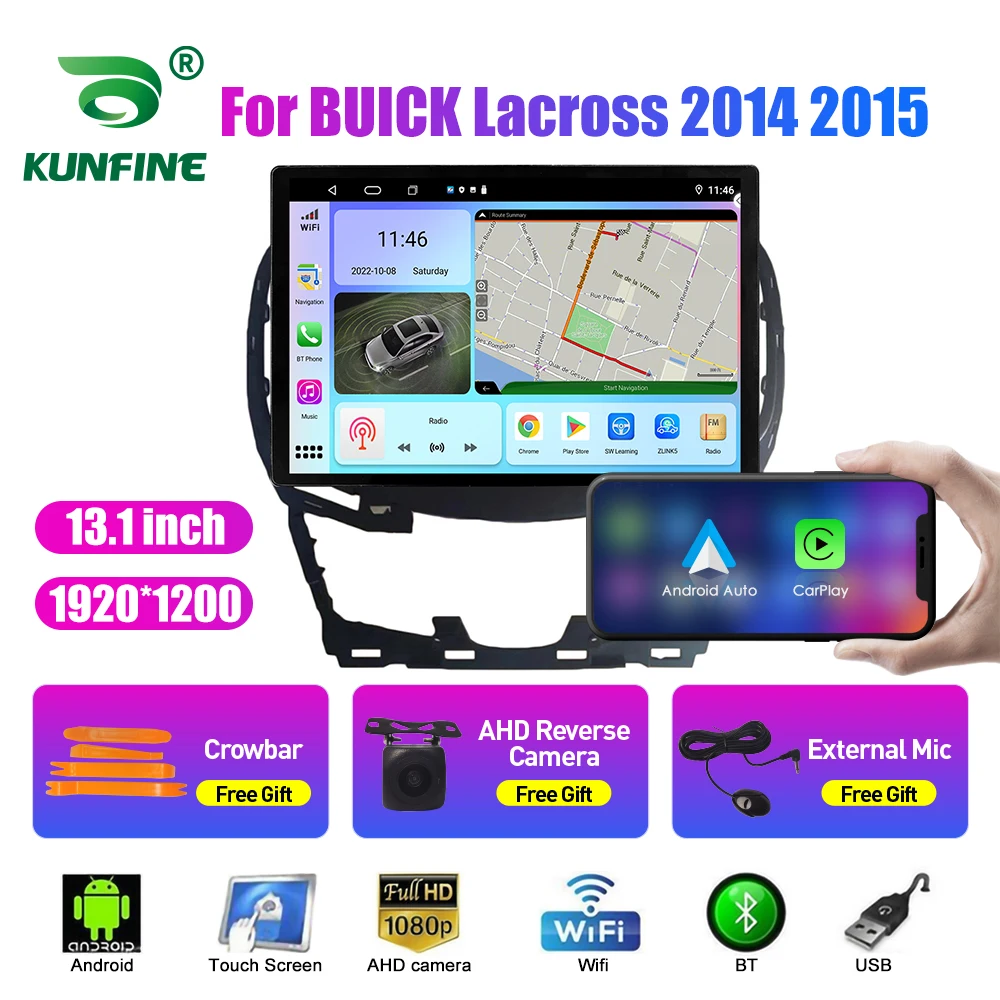 13,1-дюймовый Автомобильный радиоприемник для BUICK Lacross 2014 2015 Автомобильный DVD GPS Навигация Стерео Carplay 2 Din Центральный Мультимедийный Android Auto