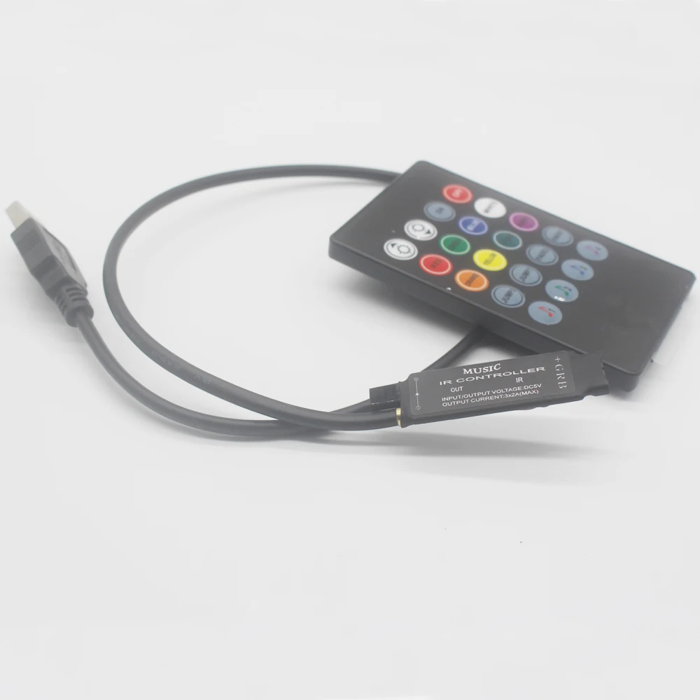 Светодиодный музыкальный ИК-контроллер с дистанционным датчиком звука 20 клавиш без аккумулятора для светодиодной ленты 3528 5050 RGB Бесплатная доставка