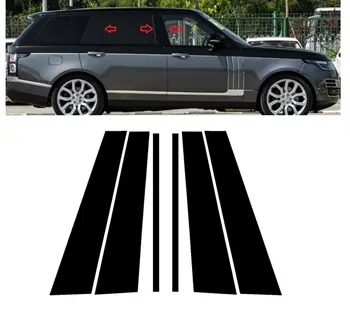 6ШТ Отделка Двери Окна Автомобиля Стойки Стойки Декоративная Накладка Для Land Rover Range Rover L405 2013 2014 2015-2021 Черный Глянец