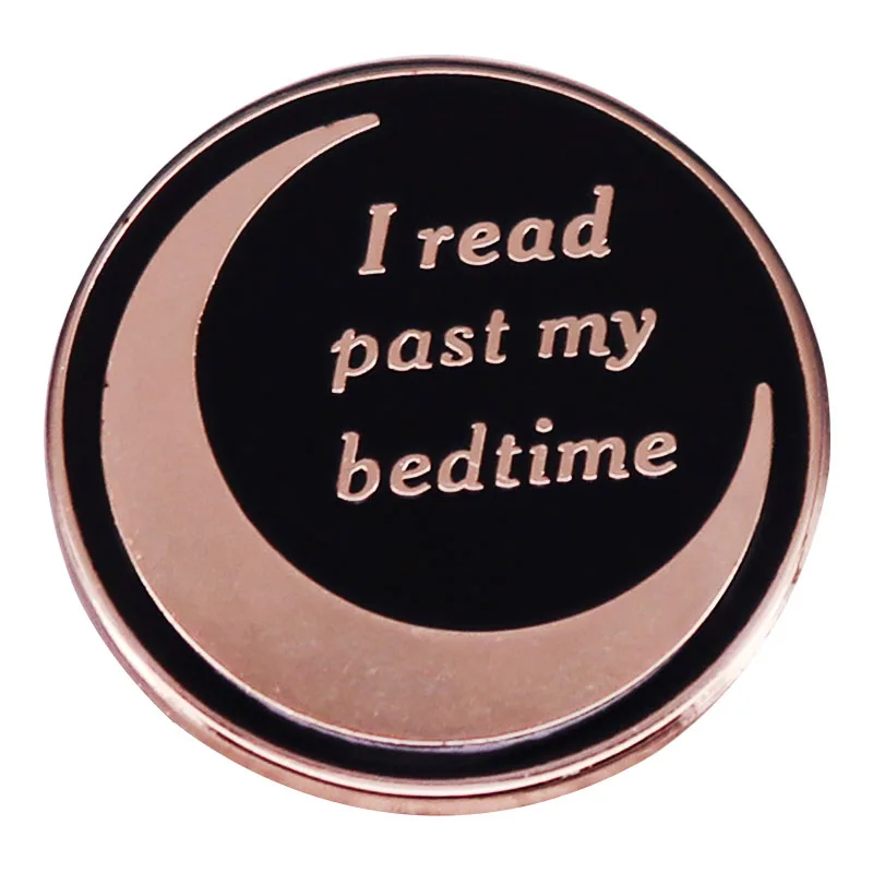 Я читаю перед сном, Эмалированный значок с изображением Луны, декоративные аксессуары для любителей чтения
