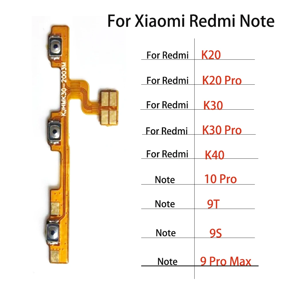 Кнопка Включения/Выключения Питания Клавиша Регулировки Громкости Боковой Выключатель Питания Гибкий Кабель Для Xiaomi Redmi Note 9 9T 9S 10 K30 K20 K40 Pro Max 0