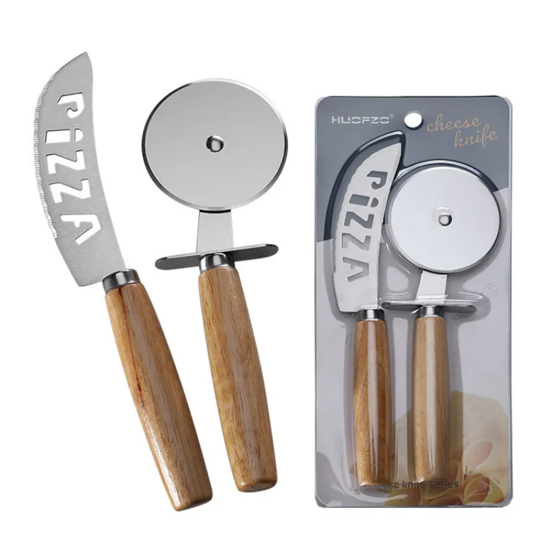 Кухонные инструменты нож для сыра, нож для пиццы, материал деревянной ручки, материал из нержавеющей стали, набор ножей для домашней пиццы, инструменты для выпечки