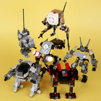 DIY Movie Game Mecha Walker Робот Строительный Блок ED 209 Bunny F Робот Солдат Истребитель Мини Модель Кирпичи Детские Рождественские Подарки