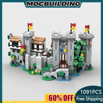 MOC Building Blocks Mini 10305 Lion Knights Castle Model Technology Bricks, собранная своими руками игрушка с видом на улицу, Праздничные подарки