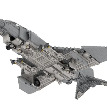 MOC Военная серия F-4C Phantom II Модель тяжелого истребителя ПВО DIY Кирпичи Строительные блоки Головоломки Игрушки для мальчиков Детские подарки 4