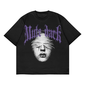 Mytp dak ЧЕРНАЯ футболка Y2K в стиле пост-панк, новый заказ, хлопковая мужская футболка в стиле ретро, летняя модная футболка европейского размера