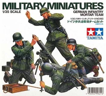 Tamiya 35193 Военные миниатюры в масштабе 1/35 Немецкая пехотная минометная команда Пластиковый модельный комплект