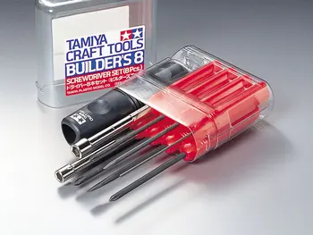 Tamiya Tools 74023 8 шт./лот Набор инструментов для сборки отверток с футляром для хранения инструментов для сборки моделей DIY