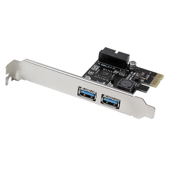 USB 3 pcie адаптер 2 порта usb к pcie x1 Передняя панель 20pin 20 pin USB3.0 PCI-e PCI express концентратор карта контроллера адаптер для майнера 3