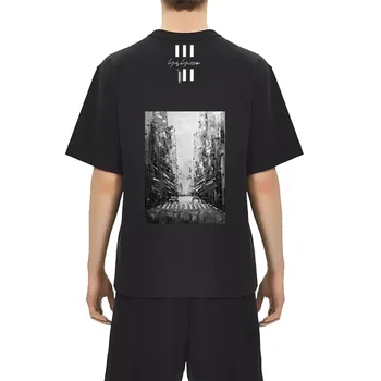 Yohji Y-3 Yamamoto 23SS Летняя Современная Уличная Картина Маслом С Графической печатью Y3, Мужская И женская Свободная футболка с коротким рукавом