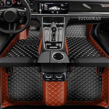YOTONWAN Color Изготовленный На Заказ Кожаный Автомобильный Коврик 100％ Для Ford Focus Kuga Ecosport Explorer Mondeo Fiesta Mustang Автоаксессуары