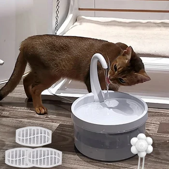 Автоматическая поилка для домашних животных, Фонтан для воды для кошек, Датчик дозатора воды для кошек, Поилка со светодиодной подсветкой для собак, Фонтан для кошек