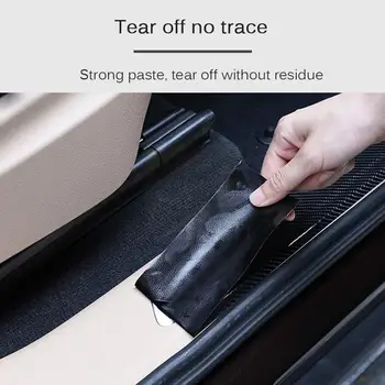 Автомобильная Наклейка из Нано Углеродного Волокна DIY Paste Protector Strip Scratch Anti Auto Film Боковое Зеркало Водонепроницаемая Защита Порога Двери X8J1 3