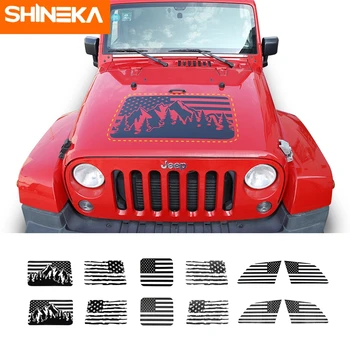 Автомобильные наклейки SHINEKA для Grand Cherokee На заднее стекло автомобиля, наклейки с флагом США, Аксессуары для Jeep Grand Cherokee 2011+