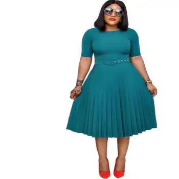 Африканское Платье Для Женщин, Летние Стильные Офисные Платья С Коротким Рукавом, Красные, Синие, Зеленые, Большие Размеры, Африканская Одежда 3XL 2020, Сказочные Сны 1