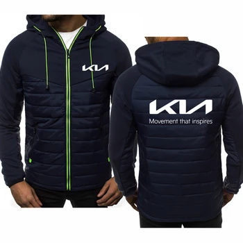 Весенне-осенняя мужская куртка С логотипом нового автомобиля Kia Motors, модная верхняя одежда, высококачественные топы, мужские толстовки большого размера на молнии, толстовка