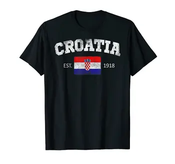 Винтажный флаг Хорватии на День независимости 1918 года, сувенирная футболка, подарок в стиле хип-хоп ДЛЯ мужчин И женщин, футболки унисекс, Размер XS-5XL