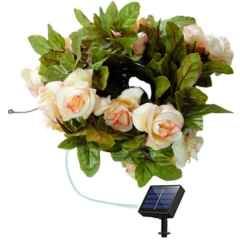 Гирлянды из солнечных роз IP65 Водонепроницаемые светодиодные гирлянды из искусственных цветов с 8 режимами Садовый светильник Уличный цветочный светильник