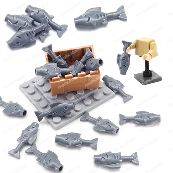 Городская рыба в воде мебель строительный блок moc фигурки мини аквариум модель сборки домашних животных детские Рождественские развивающие игрушки
