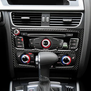Декоративная отделка CD-панели центрального управления автомобиля, наклейка из углеродного волокна для Audi A4 B8 A5 2009-16 Q5 8R Аксессуары для интерьера