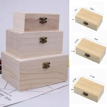 Деревянный ящик для хранения Футляр для хранения Деревянная коробка Квадратные Навесные Подарочные коробки для рукоделия Для украшения хранения товаров для дома