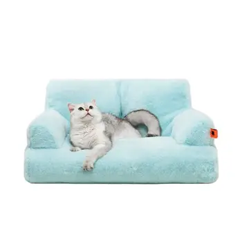Диван-кровать Mewoofun для домашних животных, моющиеся коврики для кошек среднего размера, прочные кровати для собак с нескользящим дном, Пушистый мягкий удобный диван для кошек