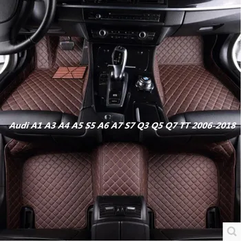 Для Audi A1 A3 A4 A5 S5 A6 A7 S7 Q3 Q5 Q7 2006-2018 3D Роскошный Автомобильный коврик подходит (Подходит для AUDI Всех моделей) Быстро по EMS