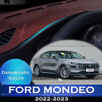 Для Ford Mondeo 2022-2023 Приборная панель автомобиля Избегайте подсветки приборной платформы, крышка стола, Кожаный противоскользящий коврик для приборной панели, Аксессуары