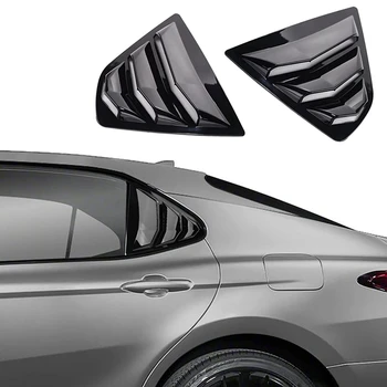 Для Toyota Camry 2018-2023 Замена жалюзи на заднем боковом стекле, Вентиляционное отверстие, шторы, отделка жалюзи - Глянцевый черный
