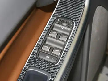 Для Volvo XC60 2018 из углеродного волокна 1 комплект Кнопок переключения стеклоподъемника внутренней двери автомобиля Молдинг крышки Аксессуары для стайлинга автомобилей 3