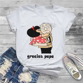 Женская одежда Gracias Papa Женские футболки с графическим принтом Mafalda Manga, Винтажные Альтернативные Свободные топы, уличная одежда для девочек Kawaii