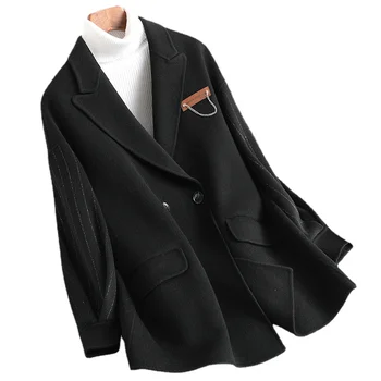 Женское шерстяное пальто Hwitex, меховая куртка из 100% шерсти, официальные женские зимние пальто для женщин, блейзер, пальто HW2036