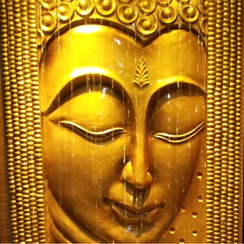 Золотая статуя Будды, текущая вода приносит деньги, украшения крыльца, водный занавес, украшение стены спа-клуба, декоративный фонтан 2