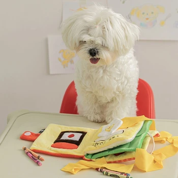 Интерактивная раздача лакомств, плюшевые игрушки для собак в книжном стиле, скрипучие игрушки, Насадка для собак среднего размера, чтобы убить время 1