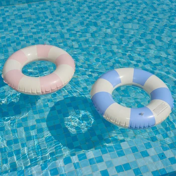 Кольцо для плавания для детей, поплавки для бассейна из ПВХ, Полосатый / Вишневый Плавающий круг для плавания для детей, Аксессуары для плавания