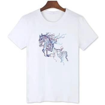 Креативная повседневная футболка Lucky Running Horse для мужчин из коллекции Animal Collection, персонализированная модная футболка B1-76 2