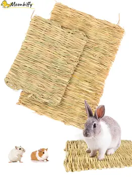 Кролики Коврик из травы для кроликов, Плетеный коврик для мелких животных, подстилка из сена, Подстилка из натуральной соломы, коврик для клетки для морской свинки, Шиншиллы, Хомяка, Крысы