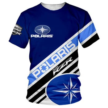 Летние футболки с 3D принтом Polaris Racing Car, Футболка для мужчин, Женщин, круглый вырез, повседневная модная негабаритная футболка с коротким рукавом, Детские футболки