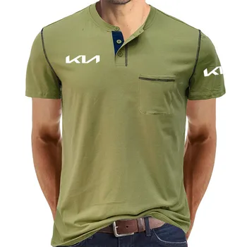 Модная повседневная свободная футболка для мужчин с логотипом нового автомобиля Kia Удобная мужская футболка из 100% хлопка, высококачественная мужская рубашка Harajuku
