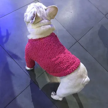 Модный зимний теплый свитер для французского бульдога, одежда для домашних собак, куртка с капюшоном, пальто для маленьких средних собак, костюм для дропшиппинга WSC13