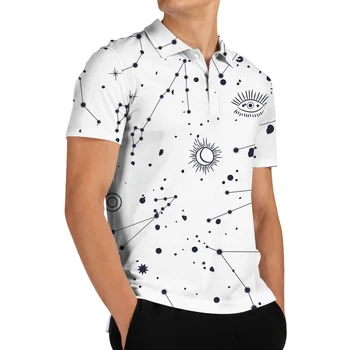 Мужская рубашка Поло Мужская Повседневная рубашка с 3D цифровой печатью Рубашки с коротким рукавом Рабочая рубашка Плюс Размер 2023 Новый Настраиваемый узор