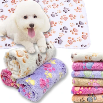 Мягкое и пушистое Легкое тонкое одеяло для домашних животных, коврик для кровати для собак с милым мультяшным рисунком, теплое и удобное одеяло для кошек, товары для домашних животных